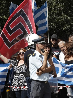 Protests by Golden Dawn supporters in Athens (File photo)